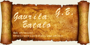Gavrila Batalo vizit kartica